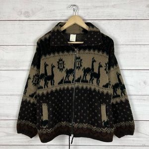 Vintage Andino Alpaca Zip Sweater Small